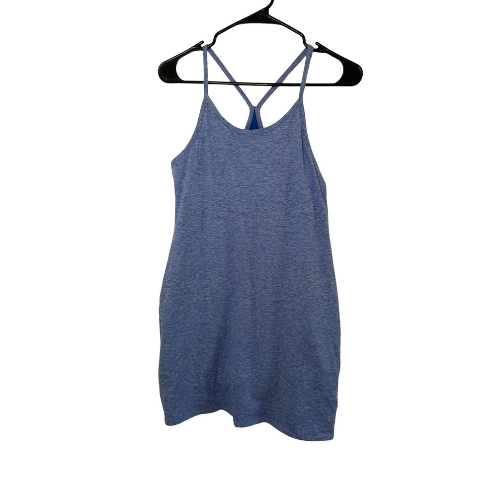 Kyodan Womens Blue Heathered Active Dress Racerback Built In Bra Size Small